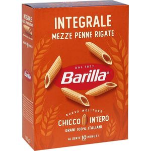 BARILLA Integrale Mezze Penne Rigate - Volkoren Pasta Penne 500g