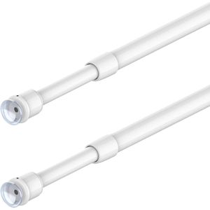 Uitschuifbare gordijnroedes zonder boren - Ideale spanstangen voor badkamer, garderobe en keukenramen (50-79 cm)