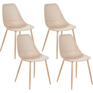 Set van 4 eetkamerstoelen HAZELTON Beige