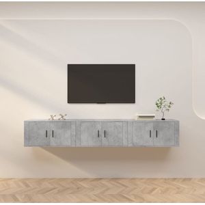 The Living Store TV-wandmeubel - Betongrijs - Set van 3 - 80 x 34.5 x 40 cm (B x D x H)