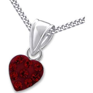 Amanto Kids Ketting Charaf Red - 925 Zilver E-Coating - Hart - 7x7mm - 38cm