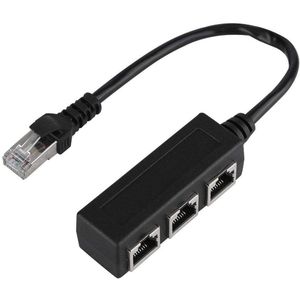 Ethernet Kabel Splitter - Netwerk Adapter - 1 Naar 3 - LAN Ethernet Jack Connector - 1 Mannelijke Naar 3 Vrouwelijke Poort Transfer Splitter