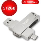 Xedor - Base - USB Stick - 512 GB - 1120 Mbps - USB C en A