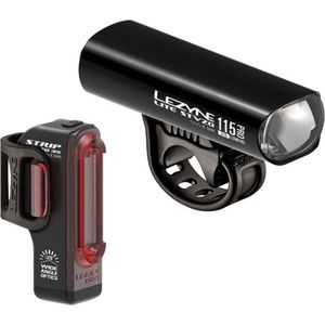 Lezyne Lite Drive StVZO Pro 115/Strip StVZO - Oplaadbare LED fietslampen - 3 Standen - Voor 290 Lumen - Achter 36 Lumen - Accu 13-13.5 uur - Zwart