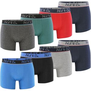 Phil & Co Boxershorts Heren Multipack 8-Pack Effen Kleur Assorti - Maat M | Onderbroek