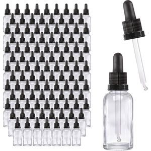 Oputec 143 x 30ml pipetfles transparant glas – doseerfles met glazen pipet