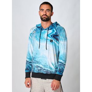 STAR BEACHWEAR - sportkleding - beach volleybal - herenmode - herentrui - unisex trui met capuchon - fluweel - heerlijk zacht - uniek design met blauw tinten