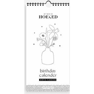 Studio Hoeked - Verjaardagskalender - Bloemen - Zwart Wit - Geboortebloem