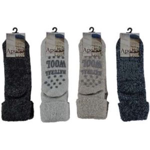 Apollo - 45% Wol - Huissokken Dames - Huissokken Heren - Zwart - Maat 39-42