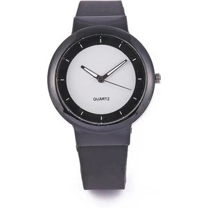Siliconen horloge - unisex polshorloge - duidelijke - ZWART strakke en elegante horloge