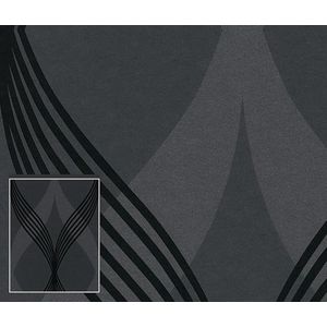 Grijs retro behang rasch 785623
