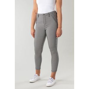 New Star dames broek - Aragon - zwart/wit ruit - 7/8 lengte - maat 32