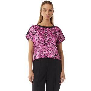 comma - T-Shirt - Katoenen Jersey - Met Opvallende Print