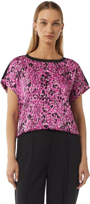 comma - T-Shirt - Katoenen Jersey - Met Opvallende Print