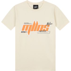 Malelions Font Shirt Beige/Orange - Maat 176