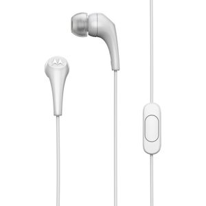 Motorola Sound In-Ear Oordopjes - 2-S - Wit - Noise Isolation - Comfortabele en Lichtgewicht Pasvorm - Oordopjes met Draad - In-Line Microfoon - Handsfree Bellen