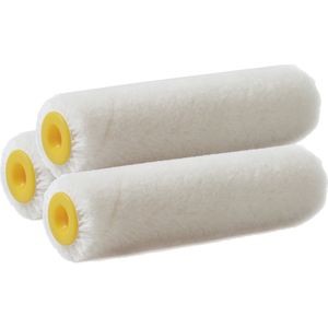 Sorex Verfroller met velours vacht - 6x - anti spatten - 2,5 x 10 cm - pluisvrij - Verfspullen - Schilderen