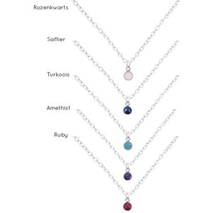 Jewelryz | Luda | Ketting 925 zilver met edelsteen | Halsketting Dames Sterling Zilver