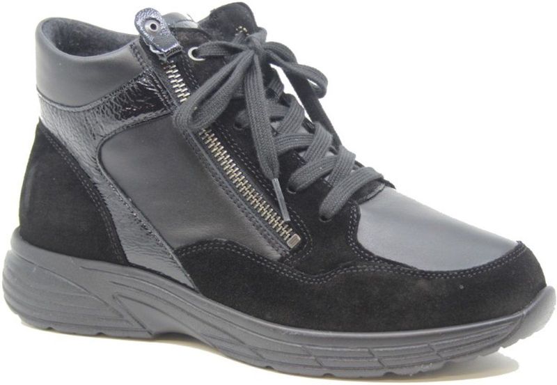 Hartjes - Katy Boot - Dameslaars - Zwart - Veloursleer en Nappaleer