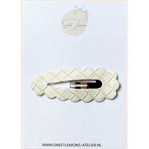 Haarspeldje White Stripes - Klikklak Haarspeldjes - Meisjes Haarspeldjes - Haaraccessoires