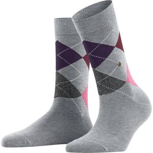Burlington Queen gedessineerd katoen sokken dames grijs - maat 36-41
