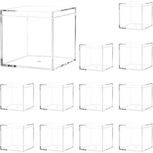 Transparante acryl displayboxen - set van 12 - 5,5 cm - duurzaam