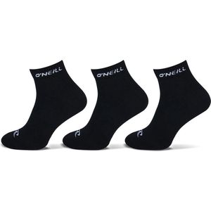 6-Pack O'Neill Quarter Sportieve Sportsokken Unisex 750003 - Zwart - Maat 35-38