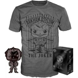 Batman: Arkham Asylum - The Joker Chrome Funko Pop! Vinyl Figure & T-Shirt Box Set - maat L