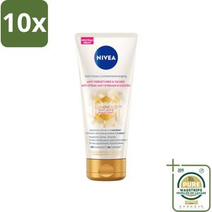 10 x NIVEA - Bodycrème - Luminous630 Tegen Striae - Tegen striemen, zonnevlekken & pigmentvlekken - Lichaamsverzorging - 200 ml - Grootverpakking - Anti Strie Crème - Strie Crème - Zonnevlek Crème - Pigmentvlek Crème - Huid Verzorging
