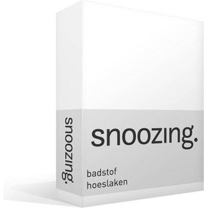 Snoozing - Badstof - Hoeslaken - Eenpersoons - 100x200 cm of 90x200/220 cm - Wit