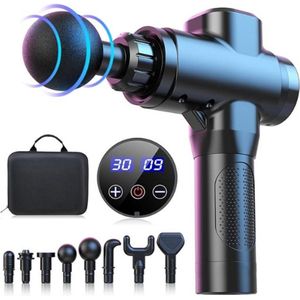 Massage Gun - Diepe Spierontspanning en Herstel - Ideaal voor Sporters en Ontspanning - Meerdere Opzetstukken en Snelheden - Krachtig en Stil Design - Draadloos en Oplaadbaar voor Flexibel Gebruik