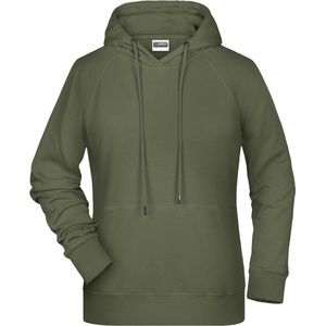 James and Nicholson Dames/dames Raglan Sleeved Hoodie (Olijf)