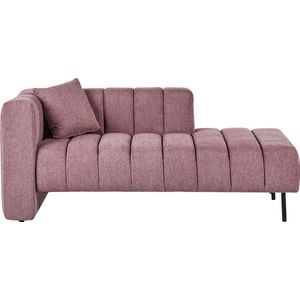 LANNILS - Chaise longue - Roze - Linkszijdig - Polyester