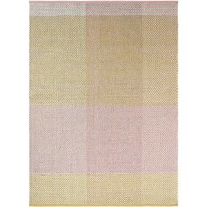 Ted Baker - Check Neutral 56402 Vloerkleed - 170x240  - Rechthoek - Laagpolig Tapijt - Modern - Geel, Roze