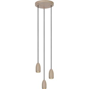 Lucide EVORA - Hanglamp - Ø 25 cm - 3xGU10 - Taupe