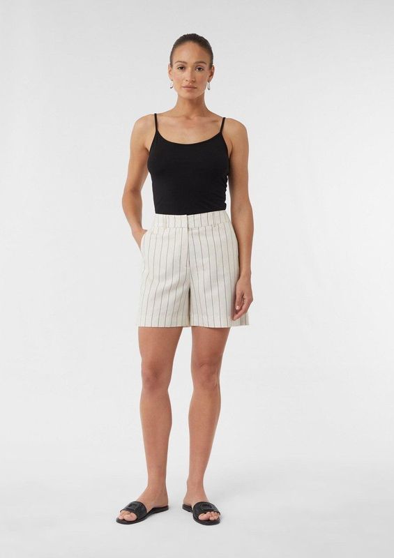 comma - Korte Broeken - Gestreept - Linnenblend