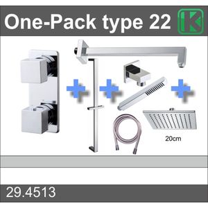 Wiesbaden Regendouche - Type 22 - Inbouw - Complete set - ø 20 cm