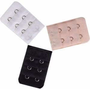 CHPN - BH Verlengstuk - Zwart - 3-Pack - 2 Haaks - Elastisch