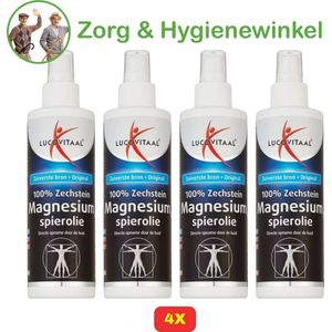 Lucovitaal | Magnesium Spierolie spray | 4x 200 milliliter | Voordeelverpakking!