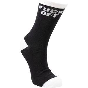Sokken funny feet | Cadeau sokken | Maat 42-46 | tekst Fuck Off | kleur zwart wit
