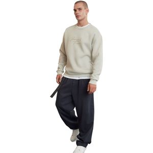 Trendyol Mint Oversize/Wide Cut Tekst Geborduurd Dik Fleece Sweatshirt Tmnaw25Sw00091