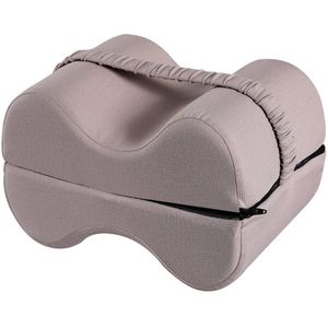 1 stuk Memory Foam Beenkussen Opvouwbaar 2-in-1 Ontwerp Knieondersteuningskussen voor Zijslapers Beenkussen met Band en Afneembare Hoes voor Ontspanning Ischias, Rug, Heup, Knie, Gewricht (Grijs)
