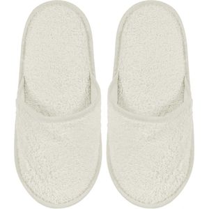 Badslippers Badstof Uni Pure met Zool Ecru Ivoor col 1670 Maat 43 - 1 Paar