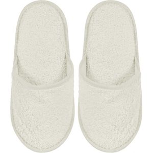 Badslippers Badstof Uni Pure met Zool Ecru Ivoor col 1670 Maat 43 - 1 Paar