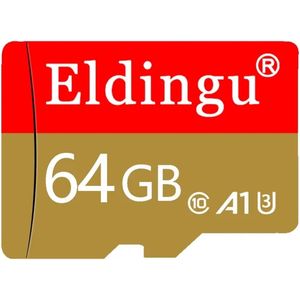 Eldingu Geheugenkaart 64GB A1 Class10 Sd Kaart Voor Mobiele Telefoons Computers Bewakingsapparatuur U3 TFcard Geheugenkaart (Rood)