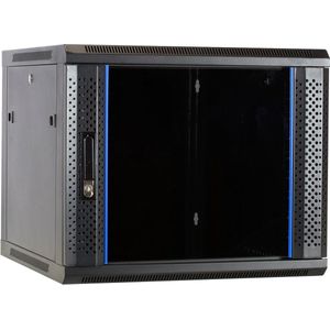 DSIT 9U wandkast / serverbehuizing ongemonteerd met glazen deur 600x600x500mm (BxDxH)