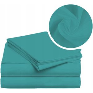 Turkoois Katoenen Hoeslaken 220x200cm - Zonder Elastiek