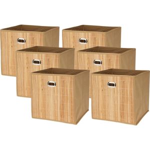 Storage Solutions - Opbergmand - Natuurlijk - Bamboe - 28 Liter - 6x
