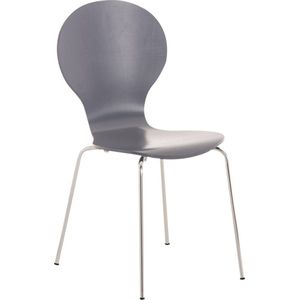 Bezoekersstoel - Stoel grijs - Met rugleuning - Vergaderstoel - Zithoogte 45cm