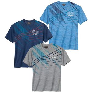 ATLAS FOR MEN - Set van 3 sportieve T-shirts - Heren - Verkrijgbaar in grote maten - M